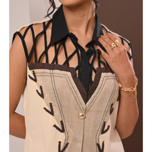 Load image into Gallery viewer, Arrow Lace-Up Cage Dress