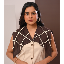Load image into Gallery viewer, Brown Grid Mini Dress