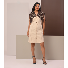 Load image into Gallery viewer, Brown Grid Mini Dress