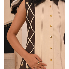 Load image into Gallery viewer, Cream Asymmetric Block Co-ord