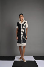 Load image into Gallery viewer, Monochrome Wave Shirt Dress