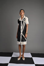 Load image into Gallery viewer, Monochrome Wave Shirt Dress