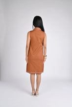 Load image into Gallery viewer, Terracotta Chevron Zip Dress