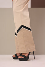 Load image into Gallery viewer, Cream & Blue Stripe Fringe Co-ord