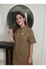 Load image into Gallery viewer, Olive Embellished Shirt Dress