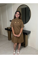 Load image into Gallery viewer, Olive Embellished Shirt Dress