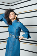 Load image into Gallery viewer, DenimHigh Midi Dress