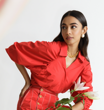 Load image into Gallery viewer, Rose Batwing Blouse
