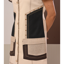 Load image into Gallery viewer, Color-Block Utility Dress
