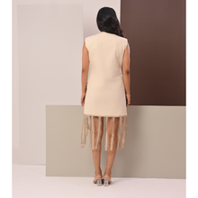 Load image into Gallery viewer, Cream Fringe Diamond Jacket Dress
