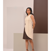 Load image into Gallery viewer, Cream Web Cape Fringe Dress
