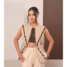 Load image into Gallery viewer, Fringe Jacket &amp; Mustard Skirt Co-ord
