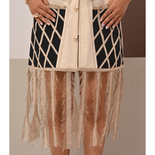 Load image into Gallery viewer, Cream Fringe Diamond Jacket Dress
