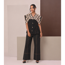 Load image into Gallery viewer, Black Diamond Lattice Cape Co-ord
