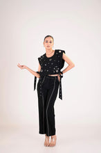 Load image into Gallery viewer, Orbit Eyelet Bib Co-ord Set Black
