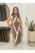 Load image into Gallery viewer, Terracotta Chevron Zip Dress (Olive)
